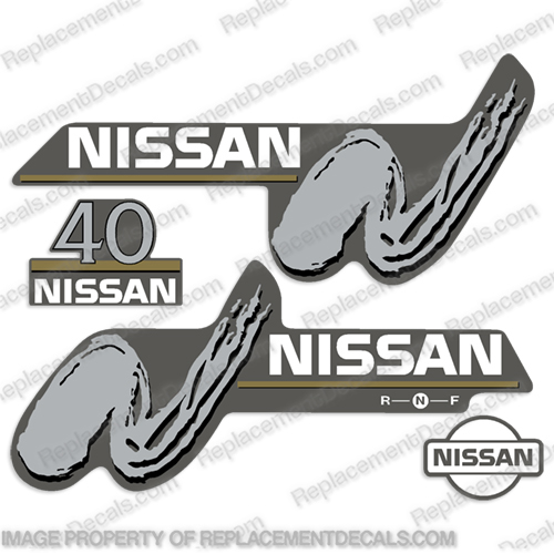 Nissan 40hp Decal Kit - 1999 200 2001 2002 2003 2004 nissan, 40hp, outboard, motor, engine, decal, sticker, kit, set, 40, hp, 1998, 1999, 2000, 2001, 2002, 2003, 2004, 00, 01, 02, 03, 04, 99, 