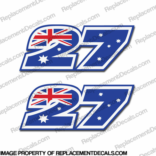 Moto GP Number "27" Decals - Set of 2 INCR10Aug2021
