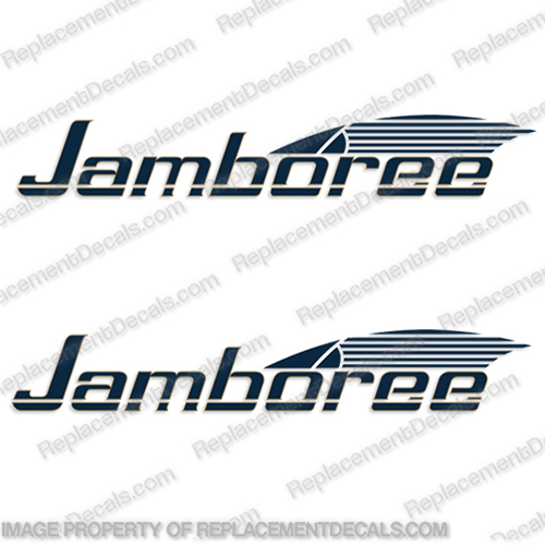 Jamboree by Fleetwood RV Logo Decals (Set of 2) Style 2 - Any Color rv, decals, fleetwood, jamboree, style, 2, motorhome, camper, stickers, decal