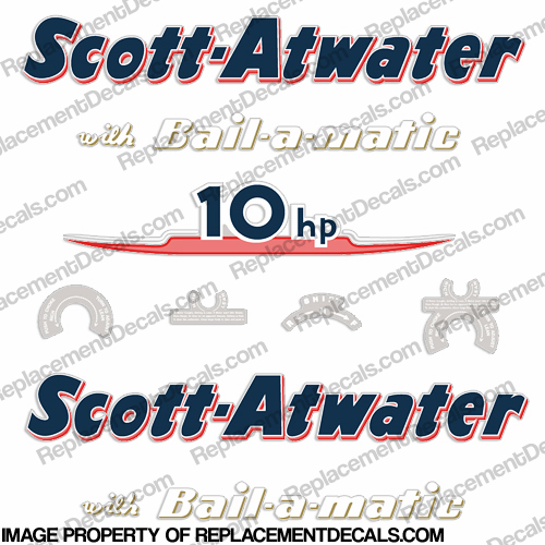 Scott Atwater 10hp Decals - 1955 INCR10Aug2021