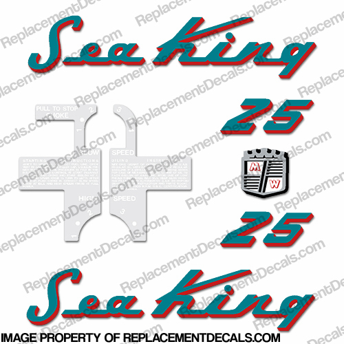 Sea King 1957 25HP Decals - Blue INCR10Aug2021