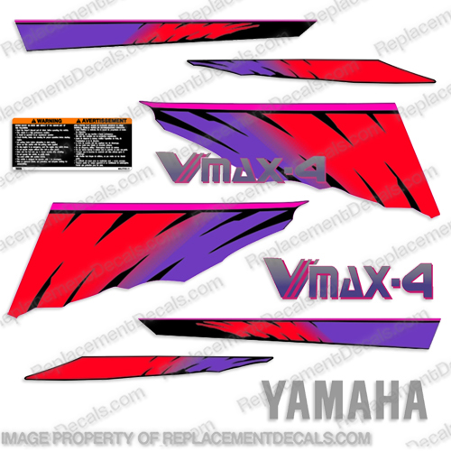 Yamaha Vmax 4 Snowmobile Decals - 1993 snowmobile, decals, yamaha, vmax, 4, 1993, 93, stickers, kit, set,