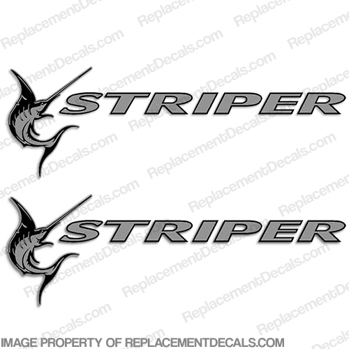 Seaswirl Striper Boat Logo Decals - Silver (Set of 2) 16" x 48" INCR10Aug2021