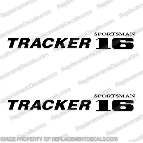 Tracker Sportsman 16 Boat Logo Decals - Any Color!  tracker, boats, boat, decals, sportsman, 16 ,boat, logo, any, color