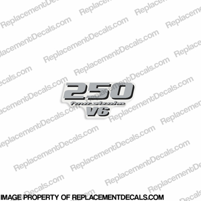 Yamaha 250hp V6 Rear Decal (2008+) - Silver INCR10Aug2021