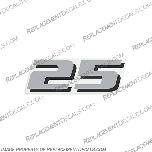 Yamaha "25" Decal - 2010 and up! yamaha, single, number, 25, rear, front, 2010, 2011, 2012, 2013, 2014, 2015, 2016, decal, logo, sticker, outboard, 