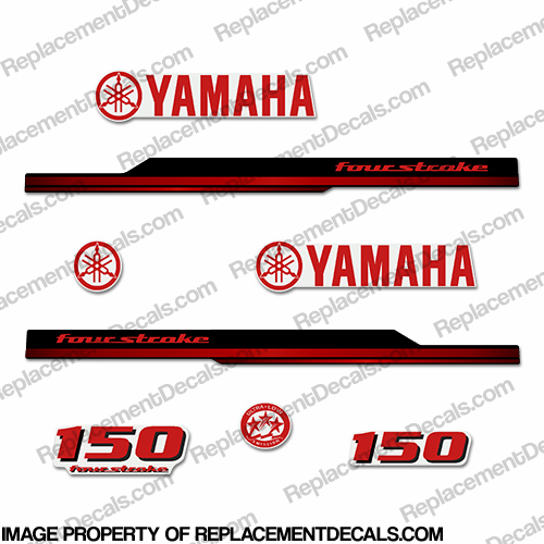 Yamaha 150hp Fourstroke Decals - 2008+ (Red) 