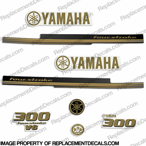 Yamaha 2010+ 300hp FourStroke Decals - Gold INCR10Aug2021