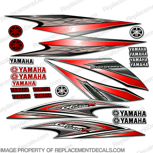 Yamaha 2005 GP1200R PWC Decals - Red INCR10Aug2021