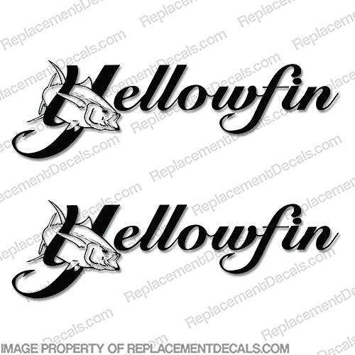 Yellowfin Boat Logo Decal (set of 2) - Any Color! edge, water, color, yellow, fin, INCR10Aug2021