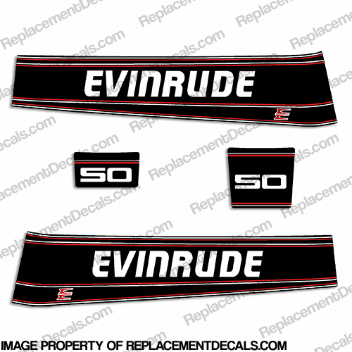 Evinrude 50hp Decal Kit - 1993 INCR10Aug2021