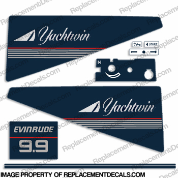 1979 Evinrude 9.9hp Outboard Decal Kit – Reproduction By Discontinued Decals