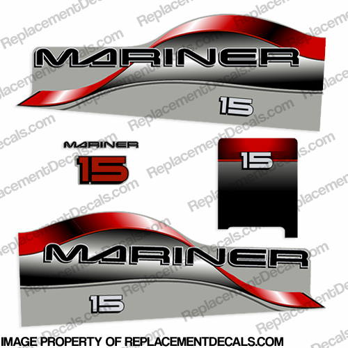 Mariner 15hp Decal Kit - Red INCR10Aug2021