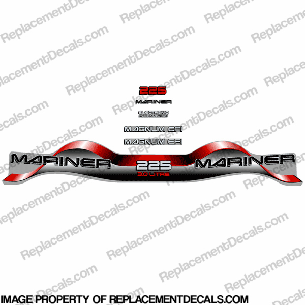 Mariner 225hp 3.0 Magnum EFI Decal Kit - Red INCR10Aug2021
