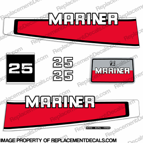 Mariner 1977-1989 25hp Decal Kit INCR10Aug2021