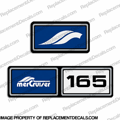Mercruiser 1982-1989 165hp Valve Cover Decals  - Blue INCR10Aug2021