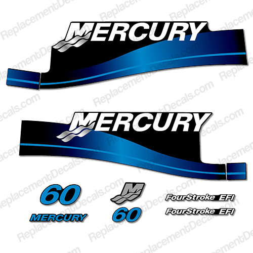 Mercury 60hp 4-Stroke EFI Decal Kit (Blue) INCR10Aug2021