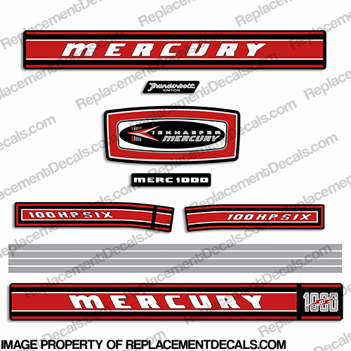 Mercury 1968 100HP Outboard Engine Decals INCR10Aug2021