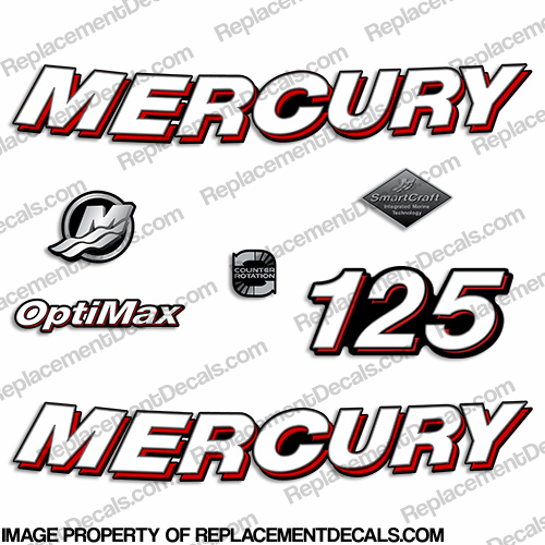 Mercury 125hp "Optimax" Decals - 2006 INCR10Aug2021