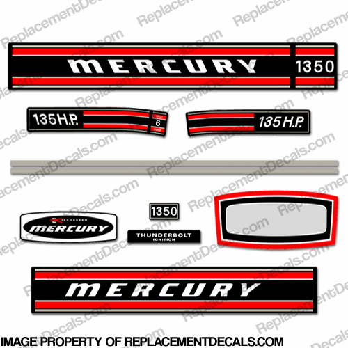 Mercury 1971 135HP Outboard Engine Decals INCR10Aug2021