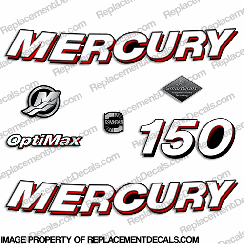Mercury 150hp "Optimax" Decals - 2006 INCR10Aug2021