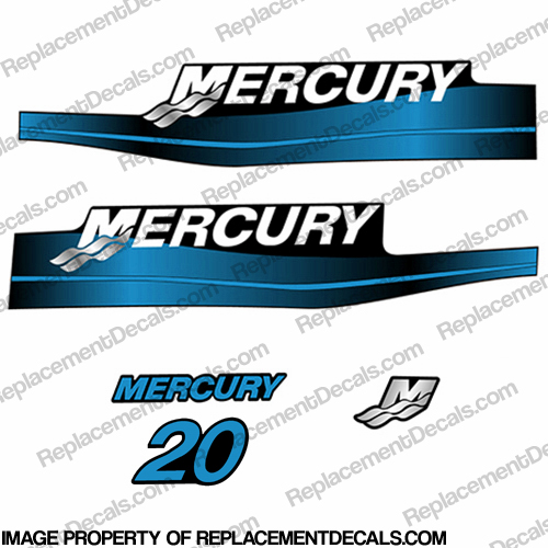 Mercury 20hp Decal Kit 2-Stroke 1999-2006 (Blue) INCR10Aug2021