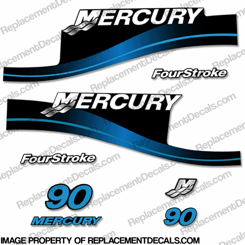 Mercury 90hp 4-Stroke Decal Kit 1999-2004 (Blue) INCR10Aug2021