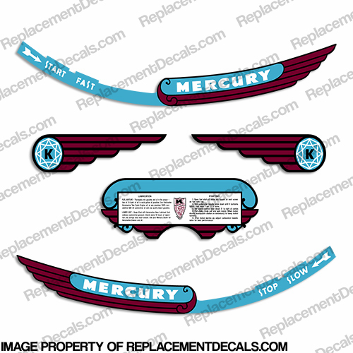 Mercury 1946 KD-3 Outboard Engine Decals INCR10Aug2021