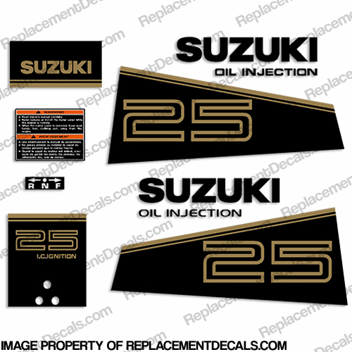 Suzuki 25hp Oil Injection Decal Kit 1993 - 1994 INCR10Aug2021