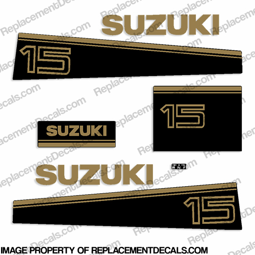 Suzuki 15hp Decal Kit - Late 80s to Early 90s INCR10Aug2021