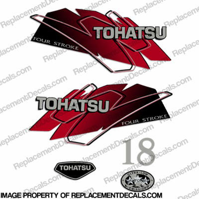 Tohatsu 18hp Decal Kit - Red INCR10Aug2021