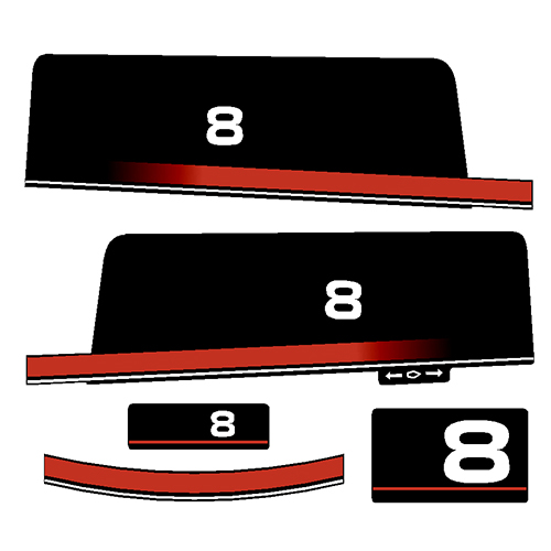 Yamaha 8hp 1990-1993 Decal Kit (Partial Kit) yamaha, 8, 8hp, 8 hp, 1990, 1991, 1992, 1993, decal, kit, set, partial, outboard, stickers