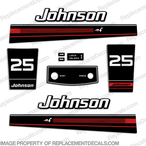 Johnson 1987-1988 9.9hp Outboard Decal Kit Discontinued Decal Reproductions!