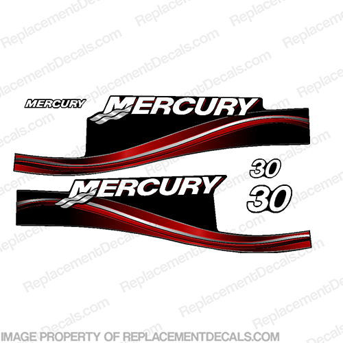 Mercury 30hp Decal Kit 2-Stroke 2005-2012 ELH ELPTO (Red) INCR10Aug2021