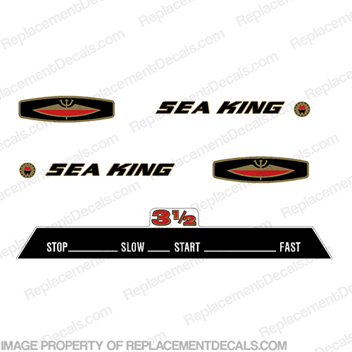 Sea King 1965 3.5HP Decals 1965, 65, 65', '65, 3.5, 3 1/2, 3.5hp, 3 1/2 hp, seaking, 3hp, INCR10Aug2021