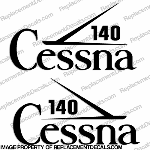 Cessna 140 Aircraft Logo Decals (Set of 2) - Any Color! INCR10Aug2021