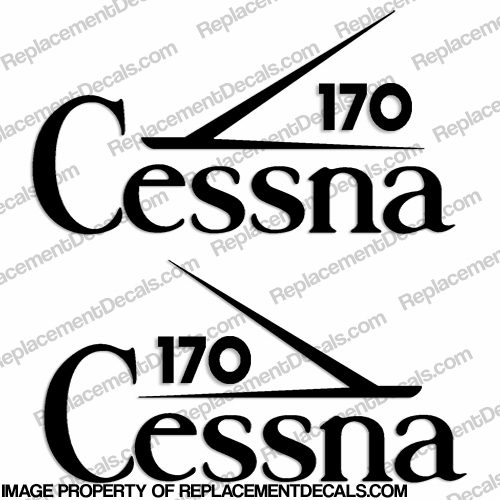 Cessna 170 Aircraft Logo Decals (Set of 2) - Any Color! INCR10Aug2021