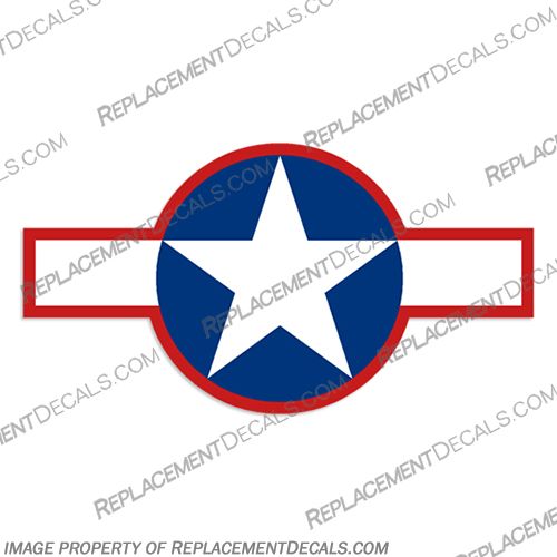 1943 Star Badge Aircraft Decal - Single vintage, aircraft, air, craft, decal, decals, sticker, star, bars, bar, badge, 1943, single, blue, red, airplane, label