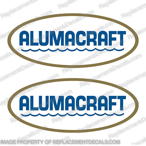 Alumacraft Oval Boat Decals  (Set of 2)  Style 2 aluma craft, aluma-craft, aluma, craft, INCR10Aug2021
