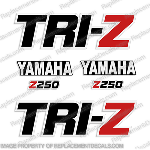 Yamaha Tri-Z Z250 3 Wheeler ATC Decals- 1985-1986 atv, decals, yamaha, tri z, tri, z, tri-z, 250, three, wheeler, atc, 1985, 1986, stickers, offroad, off, road, motor, bike, motorbike, dirtbike, dirt, 