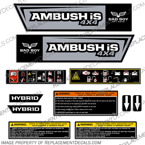 Bad Boy Buggies Ambush iS 4X4 Buggy Decal Kit bad, boy, buggy, buggies, 4x4, ambush, is, decal, kit, stickers, decals, offroad, off road, motor, engine, four, wheeler