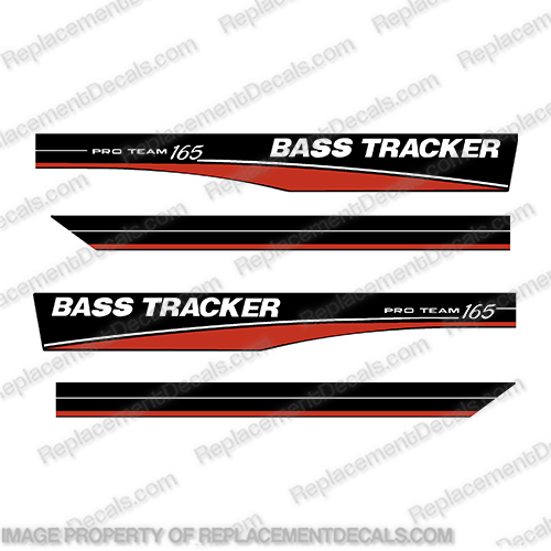 Bass Tracker Pro Team 165 Decals - Red  bass, tracker, boats, pro, team, 165, boat, hull, decal, sticker, kit, set