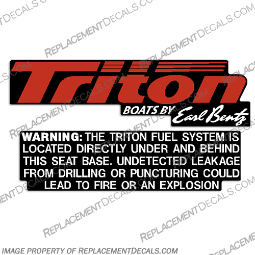 Triton Warning Fuel System Label Decal Triton, Warning, Fuel, System, Label, Decal,