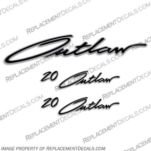 Outlaw 20 Racing Decal Kit boat, decals, outbaord, engine, motor, stickers, kit, set, of, 2, two, logo, logos, team, baja, racing, outlaw, out, law, 20