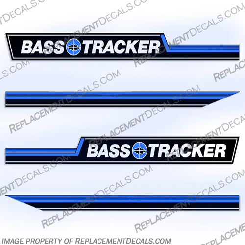 Bass Tracker Boats 17 Boat Hull Decals 1980s 1990s 1989 - Blue 1989, Bass, Tracker, 17, 17, 17", 17 inches, in, inch, ft, feet tournament, tourney, Decal, Decals, blue, 