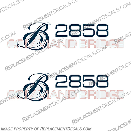 Bayliner Boats Command Bridge 2858 Decals (Set of 2) boat, logo, decal, bay, liner, bayliner, sun, bridge, Command, Command Bridge, 2858, decals,