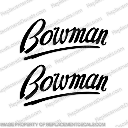 Bowman Boat Decals (Set of 2)   boat, logo, lettering, label, decal, sticker, ki, set, aristocraft, aristo, craft, aristo craft, aristo-craft, bowman, bow, man, INCR10Aug2021