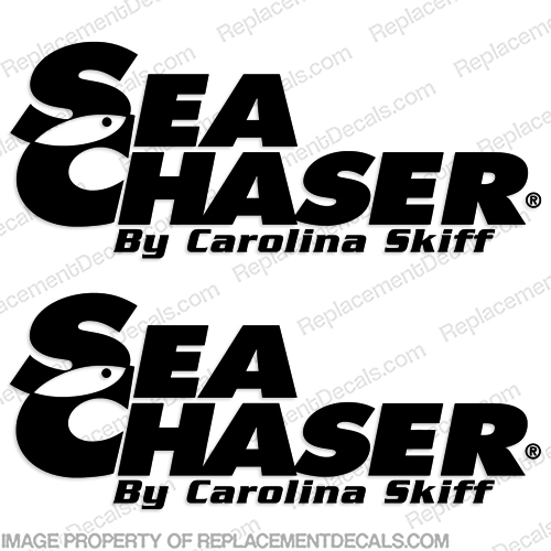 Sea Chaser by Carolina Skiff Boat Decals - Any Color! - Set of 2  sea, chader, seachaser, carolina, skiff, boat, logo, decal, sticker, INCR10Aug2021