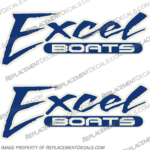 Excel Boat Decals - 2-Color (set of 2)  boat, decal, decals, stickers, logo, logos, excel boats, excel, boats, 2 color, set, of, 2