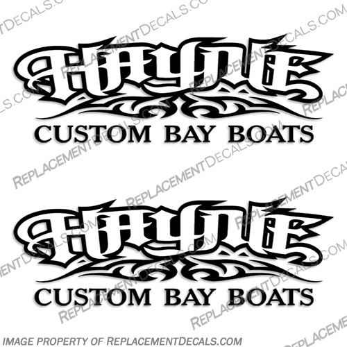 Haynie Custom Bay Boat Decals (Set of 2) - Any Color!  boat, logo, decal, any, color, colors, boats, logo, decal, hull, sticker, label, haynie, boat, bay, custom, any, color